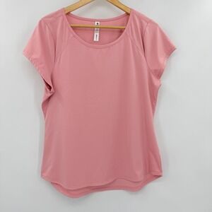 90 Degree by Reflex Womens XL Pink Short Sleeve Activewear Workout Top T-Shirt